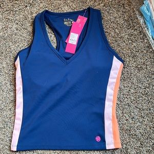 Lilly Pulitzer Venti brawl tank UPF 50 oyster Bay navy